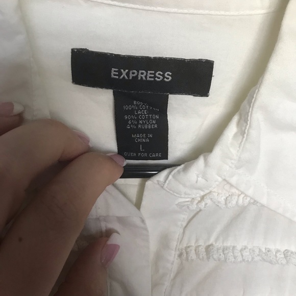 Express Ruffle Button Down - Picture 2 of 3